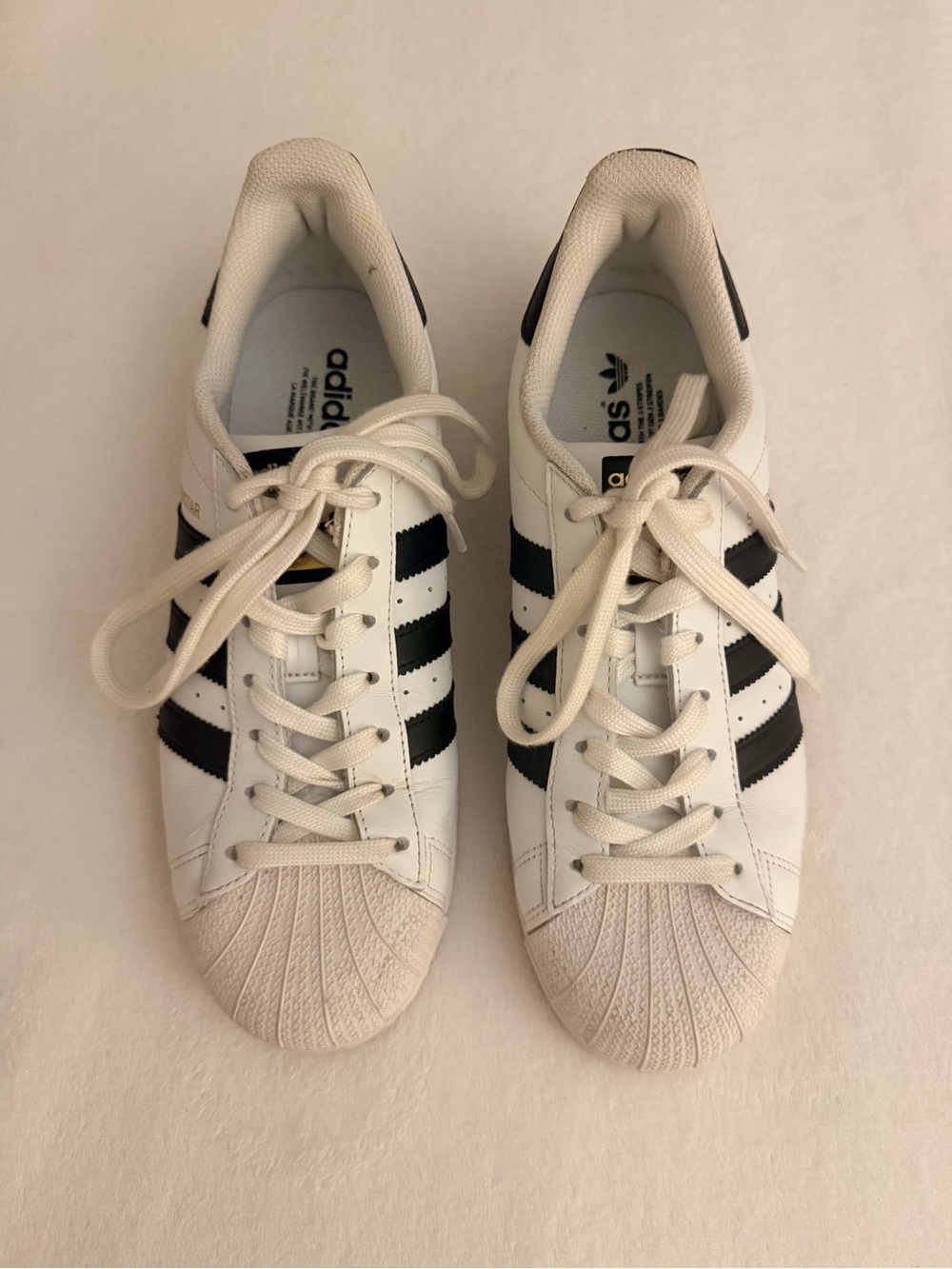 adidas Superstar White and Black Women's Athletic Sneakers